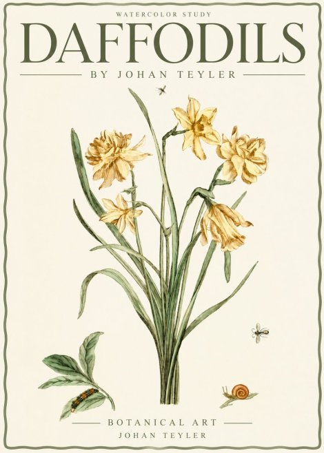 Johan Teyler Daffodils No5 - Póster