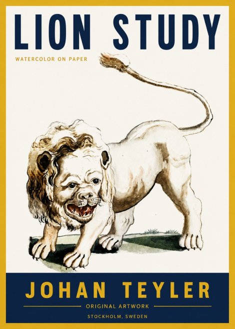 Johan Teyler Lion Study No4 - Póster