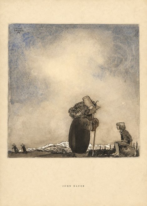John Bauer Old Man Talking to a Boy No6 - Póster