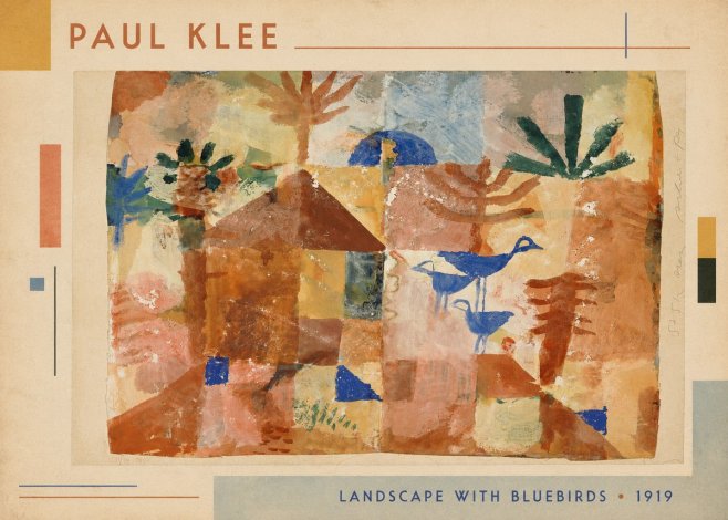 Paul Klee Landscape with Bluebirds No1 - Póster