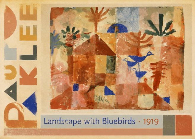Paul Klee Landscape with Bluebirds No5 - Póster