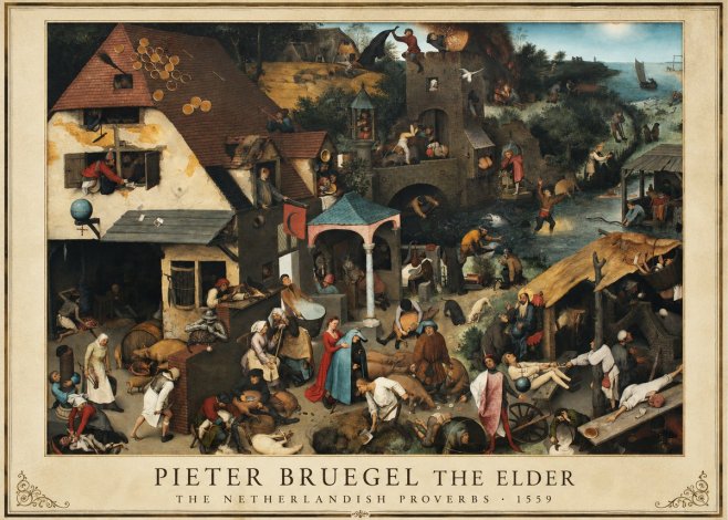 Pieter Bruegel The Netherlandish Proverbs II No5 - Póster