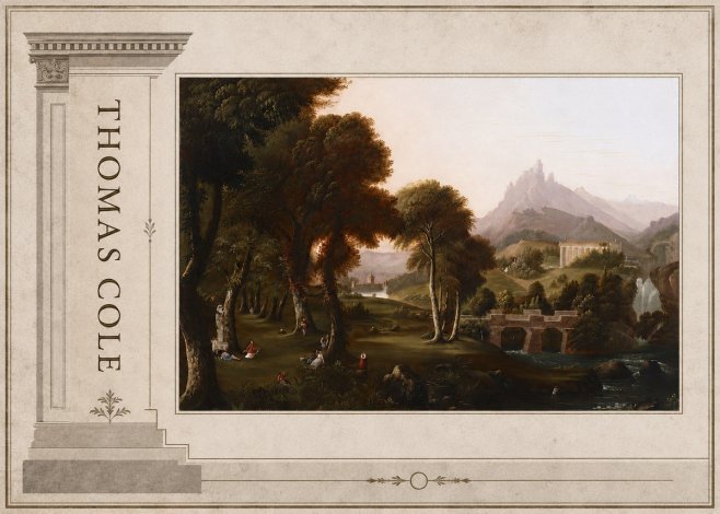 Thomas Cole The Old Mill, Sunset No2 - Póster