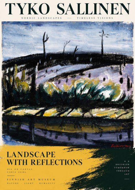 Tyko Sallinen Landscape with Reflections No3 - Póster