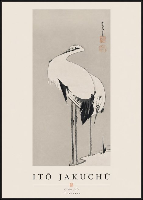 Itō Jakuchū Crane Pair No3 - Póster