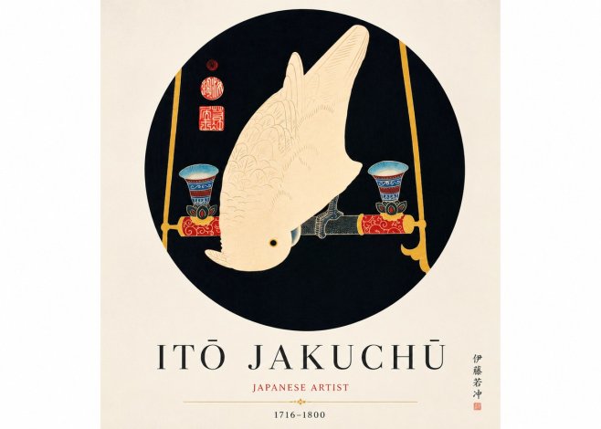 Itō Jakuchū White Cockatoo No6 - Póster