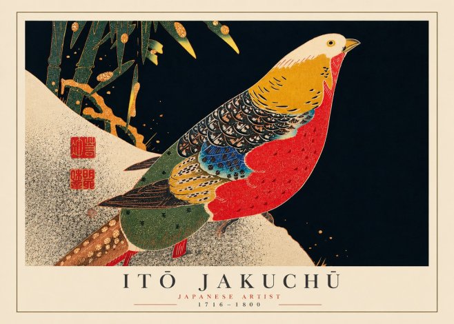 Itō Jakuchū Golden Pheasant and Bamboo No5 - Póster