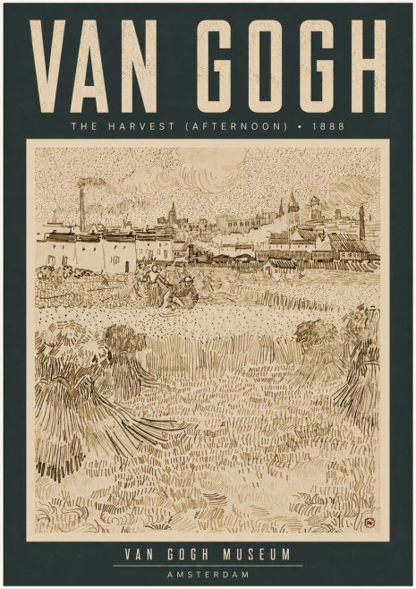 Van Gogh The Harvest (Afternoon) No4 - Póster