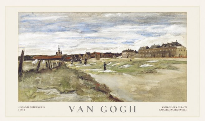 Van Gogh Landscape with Figures No1 - Póster