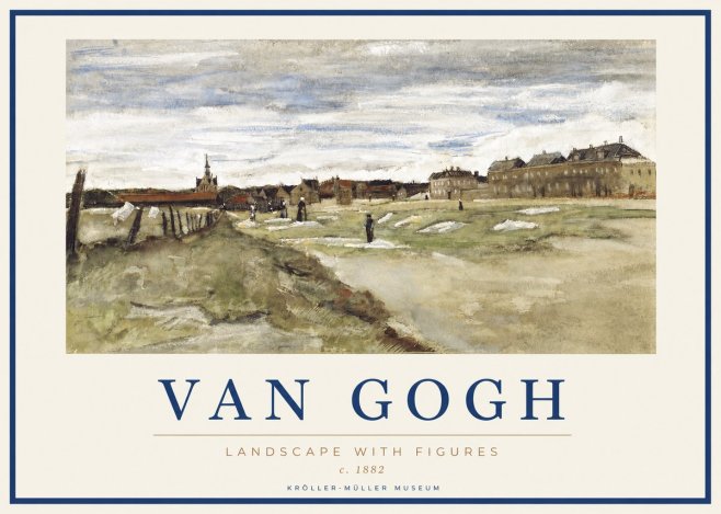 Van Gogh Landscape with Figures No2 - Póster
