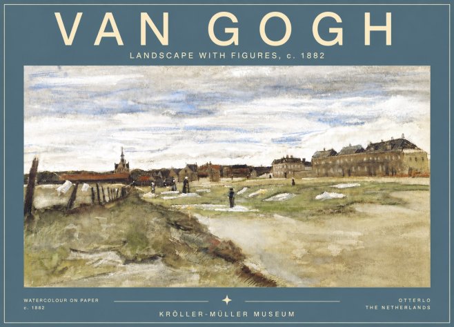 Van Gogh Landscape with Figures No6 - Póster