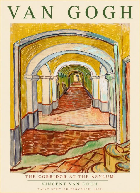 Van Gogh The Corridor at the Asylum No3 - Póster