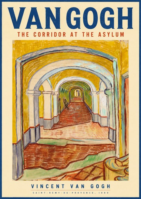 Van Gogh The Corridor at the Asylum No4 - Póster