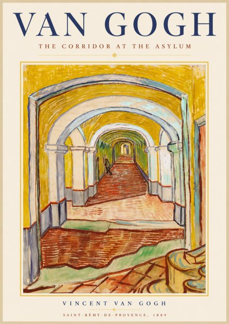Van Gogh The Corridor at the Asylum No6 - Póster