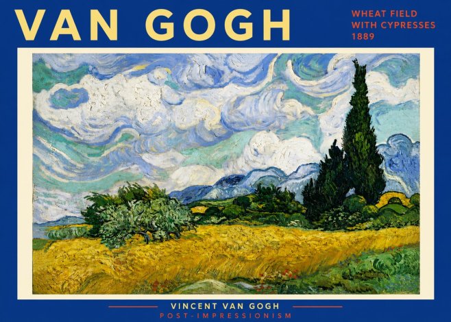 Van Gogh Wheat Field with Cypresses, 1889 No6 - Póster