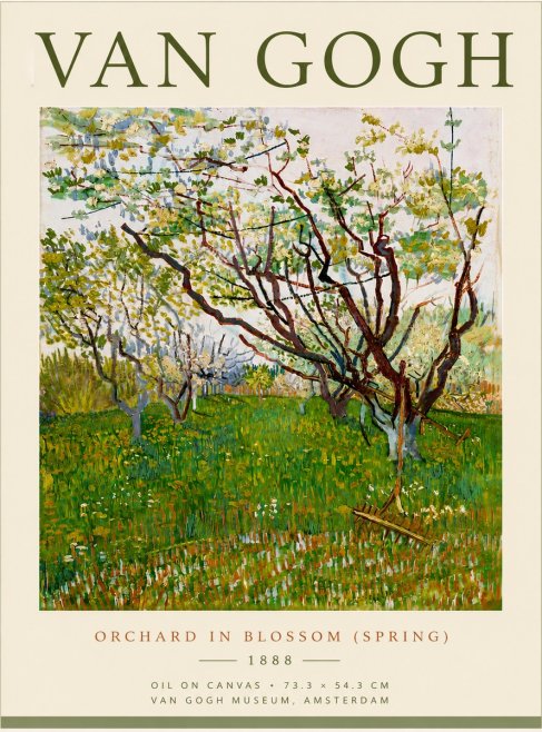 Van Gogh Orchard in Blossom (Spring) No6 - Póster