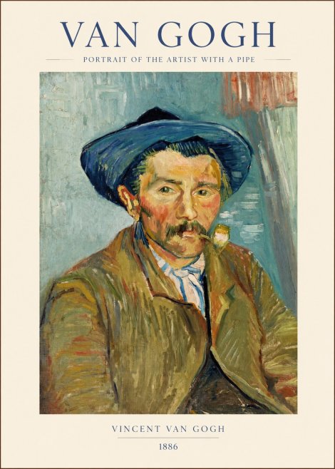Van Gogh Portrait of the Artist with a Pipe No1 - Póster