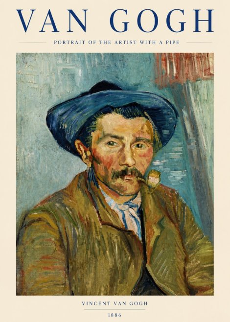 Van Gogh Portrait of the Artist with a Pipe No3 - Póster