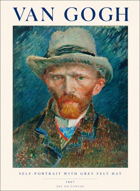 Van Gogh Self-portrait with Grey Felt Hat I No1 - Póster