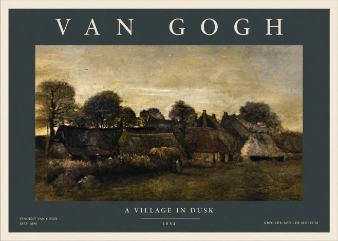 Van Gogh A Village in Dusk No4 - Póster