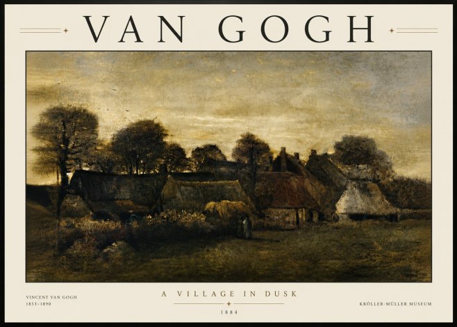 Van Gogh A Village in Dusk No6 - Póster