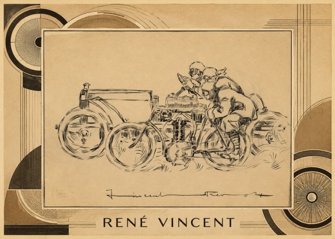 René Vincent Course Automobile No3 - Póster