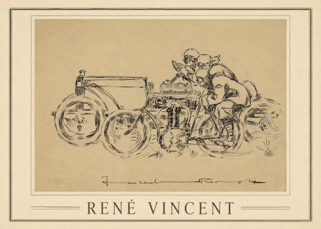 René Vincent Course Automobile No4 - Póster
