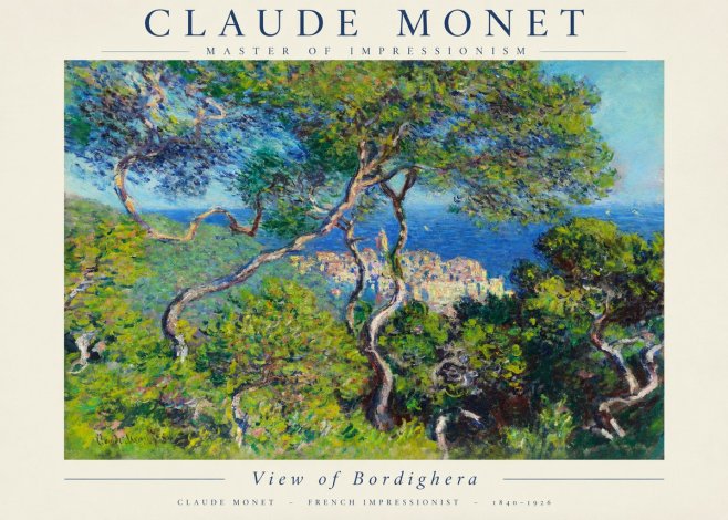 Monet View of Bordighera No1 - Póster