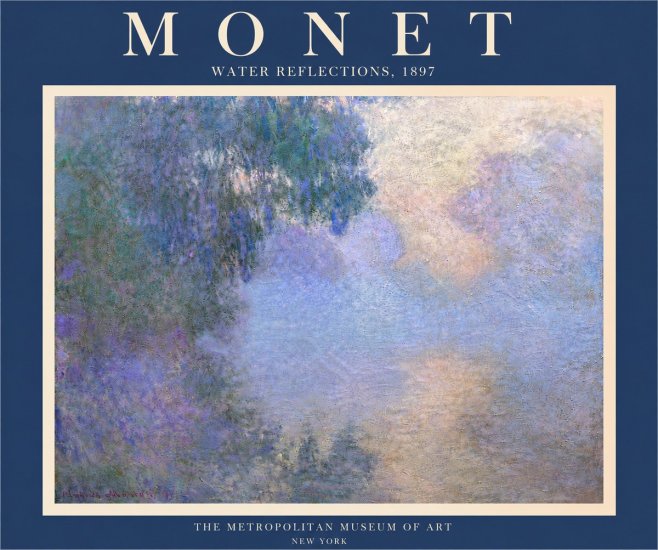 Monet Water Reflections No6 - Póster