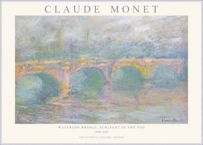 Monet Waterloo Bridge, Sunlight in the Fog I No3 - Póster