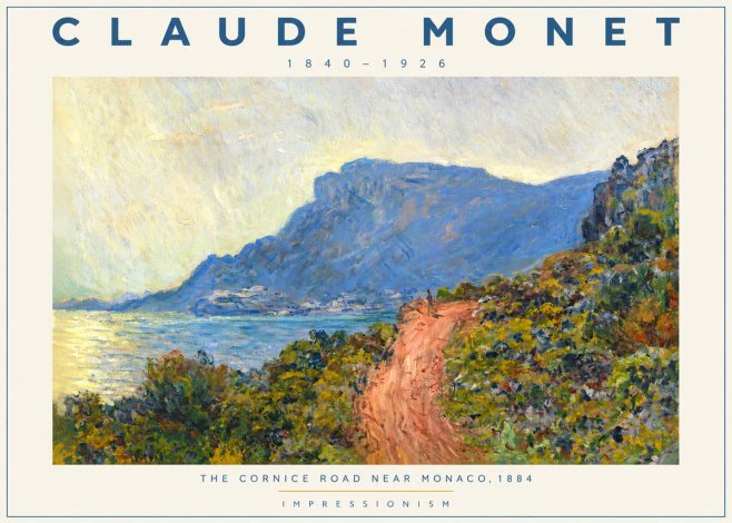 Monet The Cornice Road Near Monaco No2 - Póster