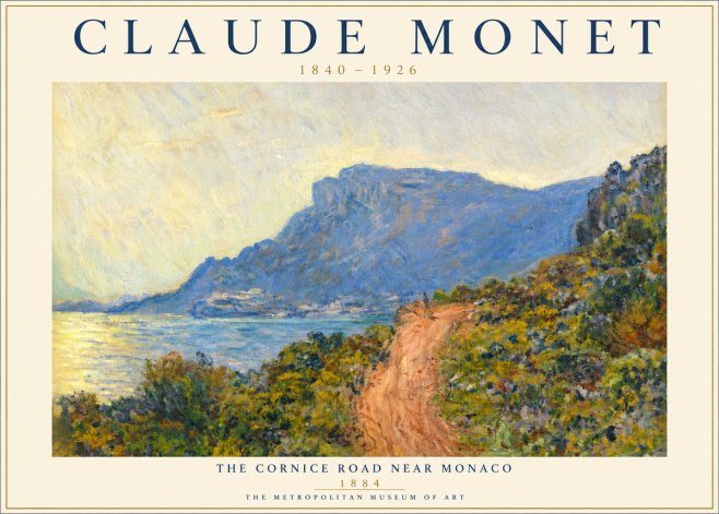 Monet The Cornice Road Near Monaco No3 - Póster