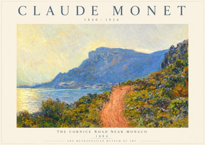 Monet The Cornice Road Near Monaco No5 - Póster
