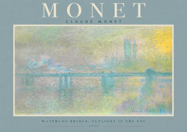 Monet Waterloo Bridge, Sunlight in the Fog II No2 - Póster