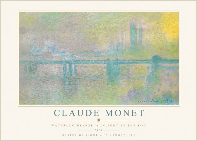Monet Waterloo Bridge, Sunlight in the Fog II No5 - Póster