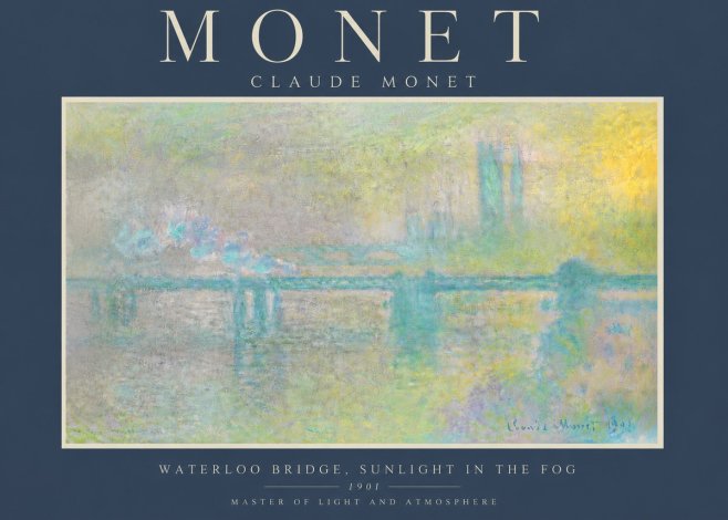 Monet Waterloo Bridge, Sunlight in the Fog II No6 - Póster