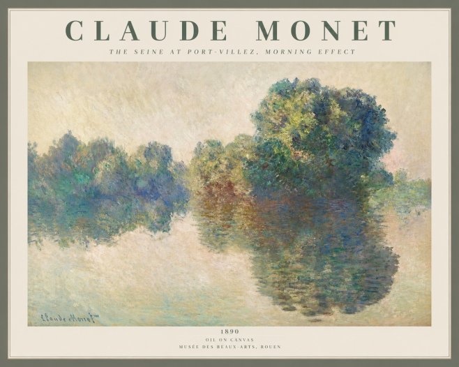 Monet The Seine at Port-villez, Morning Effect No2 - Póster
