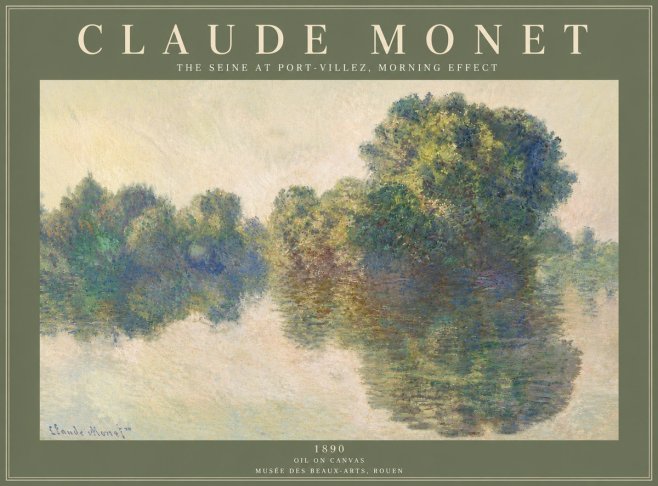 Monet The Seine at Port-villez, Morning Effect No6 - Póster
