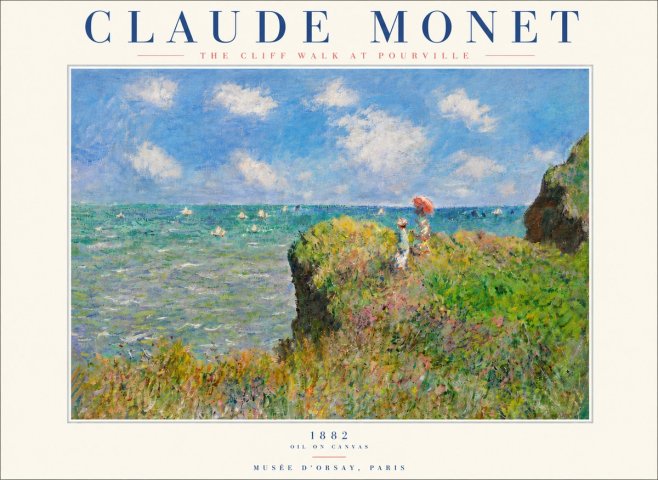 Monet The Cliff Walk at Pourville No5 - Póster