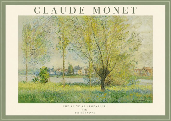 Monet The Seine at Argenteil No4 - Póster