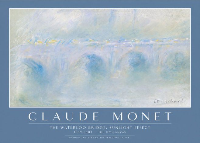Monet The Waterloo Bridge, Sunlight Effect No2 - Póster