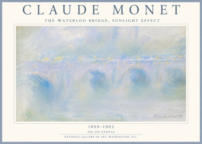Monet The Waterloo Bridge, Sunlight Effect No5 - Póster