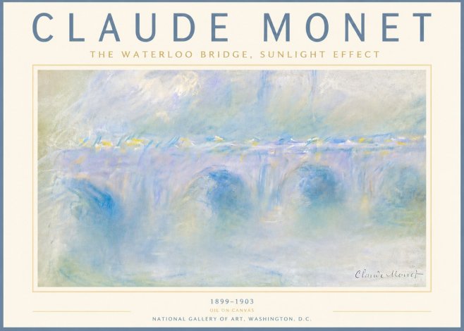 Monet The Waterloo Bridge, Sunlight Effect No6 - Póster