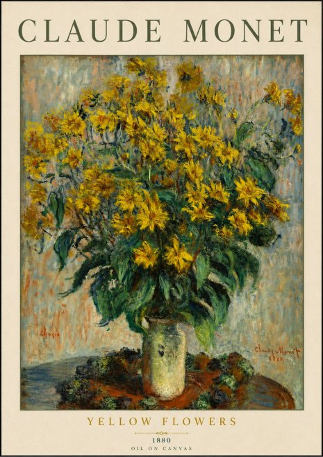 Monet Yellow Flowers No5 - Póster