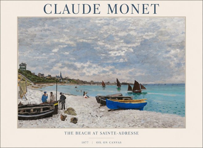 Monet The Beach at Sainte-adresse I No1 - Póster