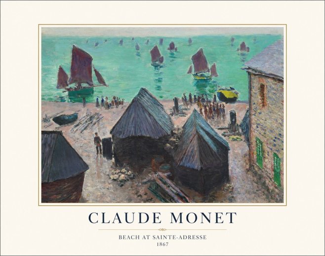 Monet Beach at Sainte-adresse No1 - Póster