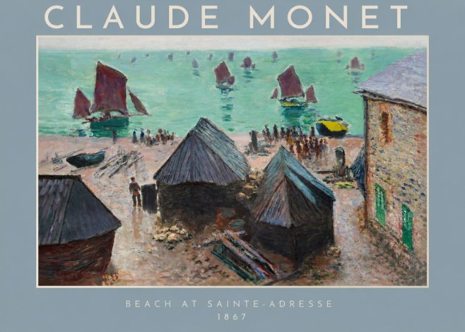 Monet Beach at Sainte-adresse No2 - Póster
