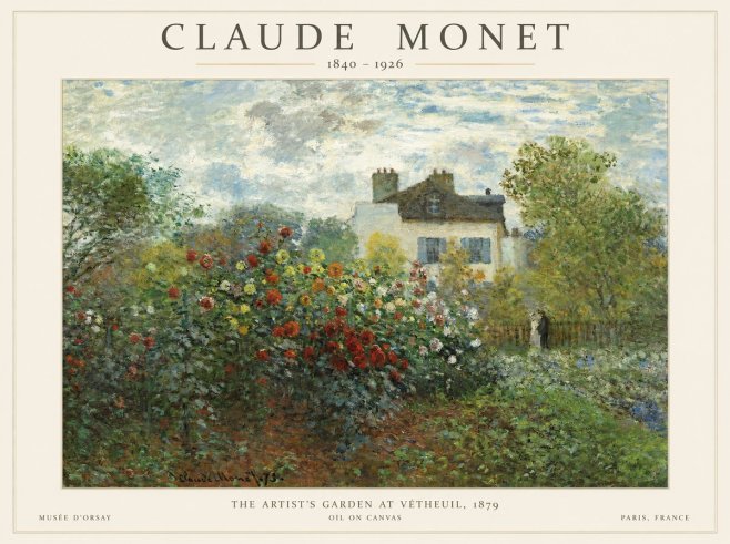 Monet The Artist's Garden at Vétheuil, 1879 No1 - Póster