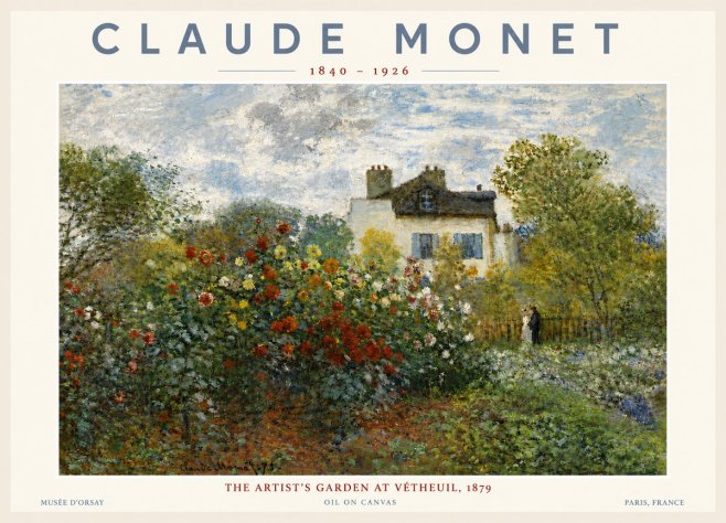 Monet The Artist's Garden at Vétheuil, 1879 No5 - Póster