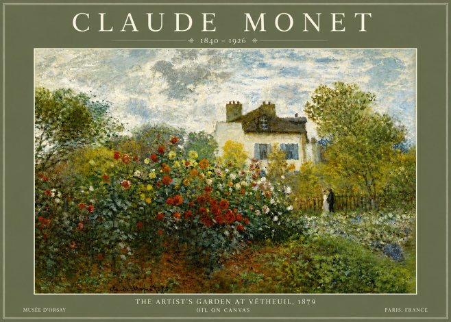 Monet The Artist's Garden at Vétheuil, 1879 No6 - Póster